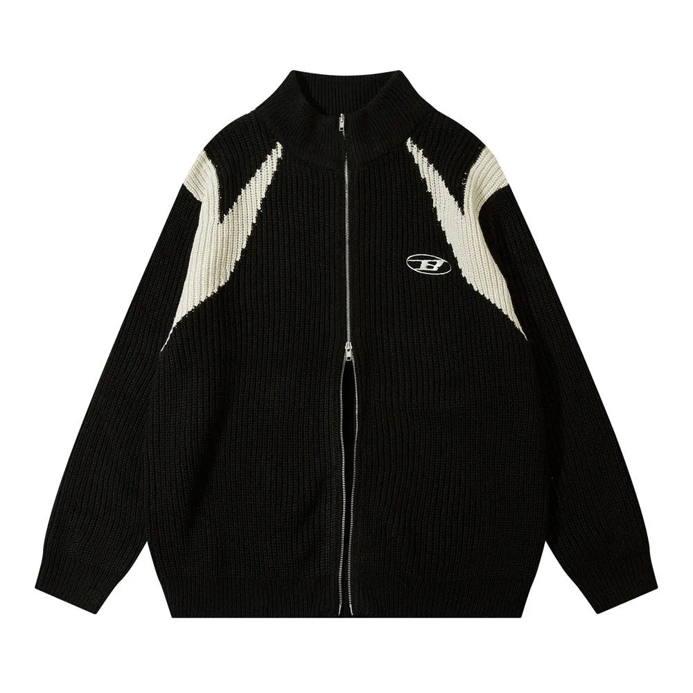 Maxct Patchwork Oversized Zip Up Cardigan