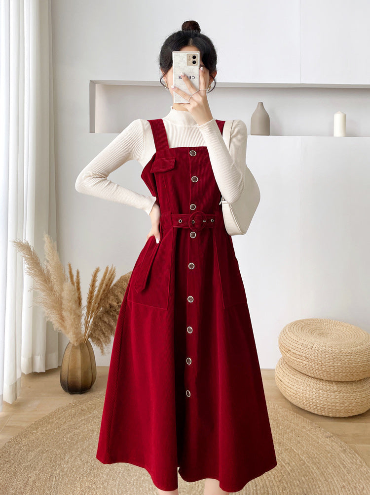 Corduroy Button Up Midi Dress Maxct