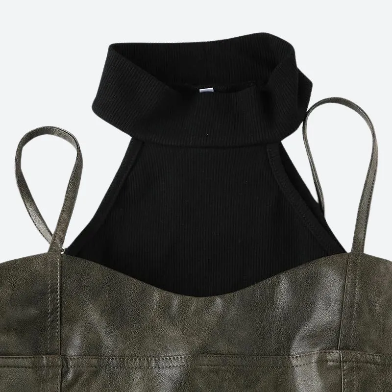 Maxct &Grunge Crop Halter Top