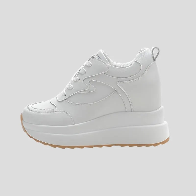 Wedge White Platform Sneakers for Women Maxct