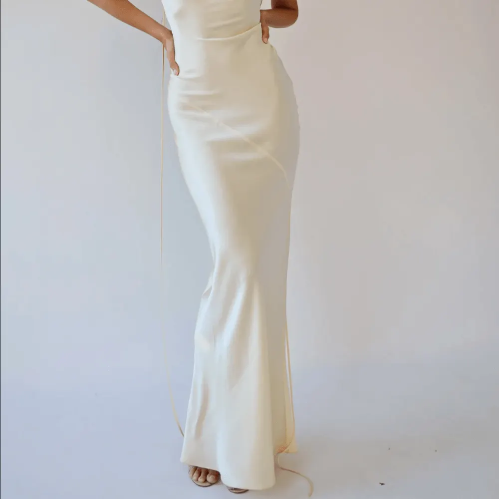 Snowdrop Plunging Back Cowl Maxi Dress Maxct
