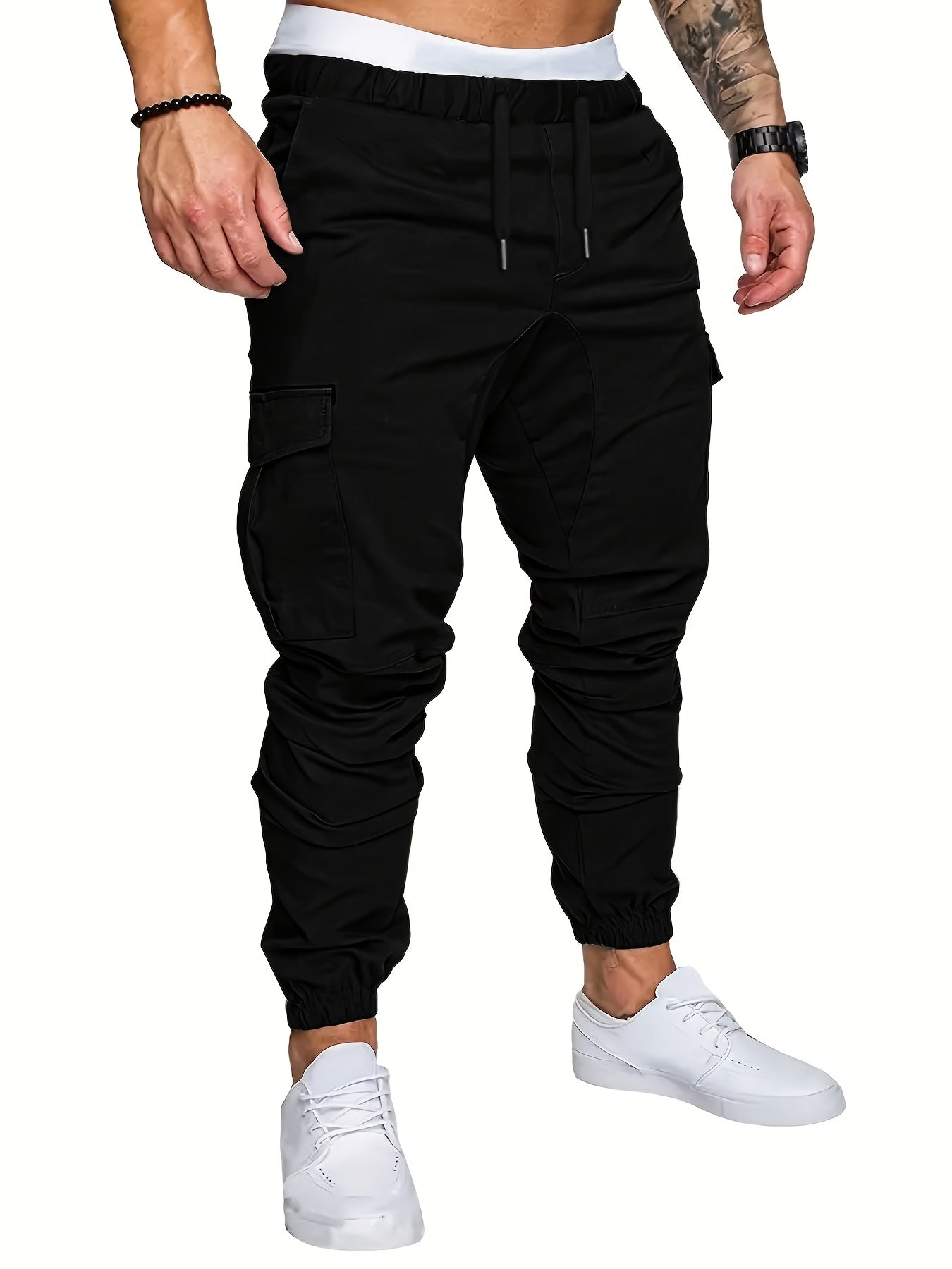 Maxct  Men's Casual Cotton Pockets Drawstring Outdoor Sports Cargo Pants