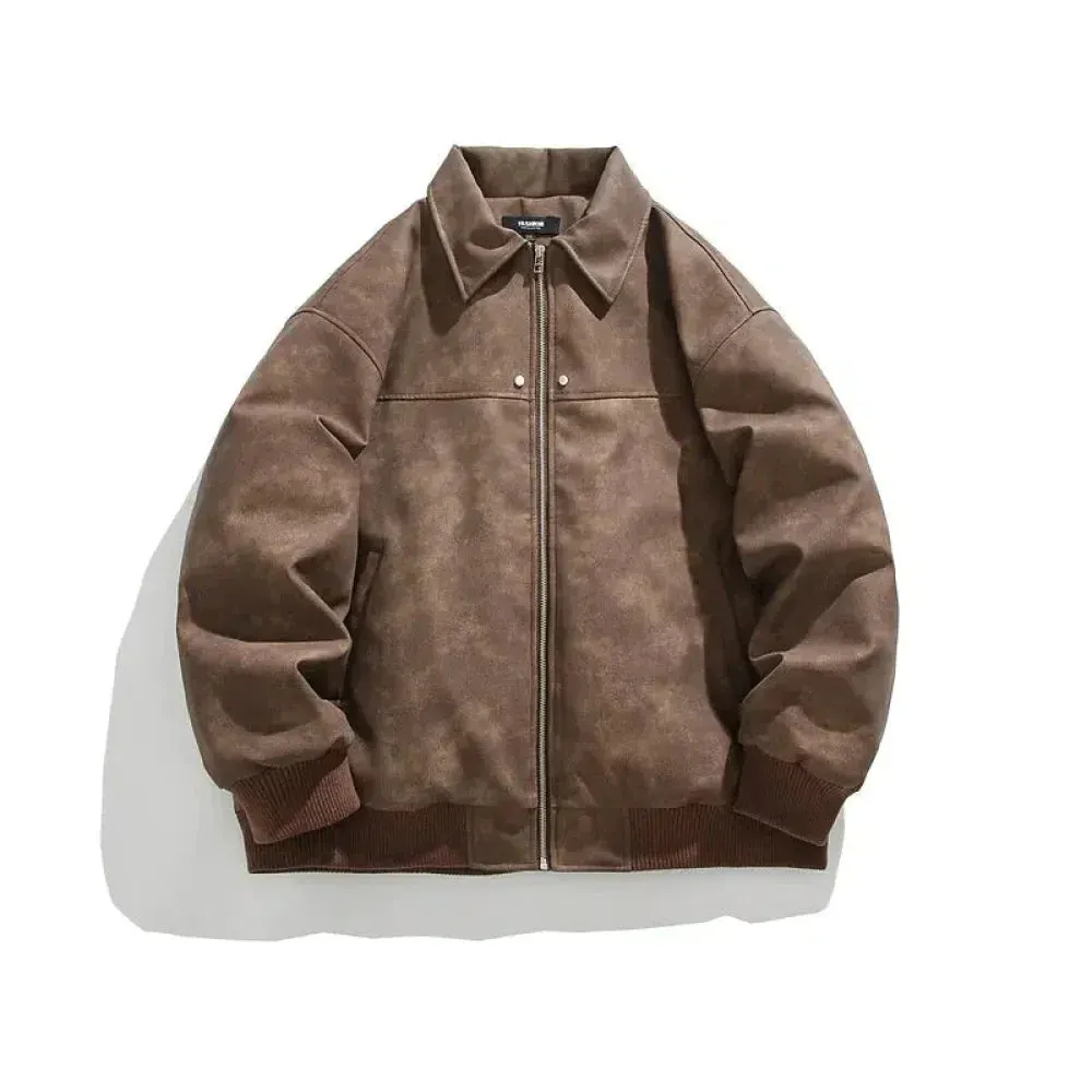 Maxct Retro Suede Lapel Cotton Jacket