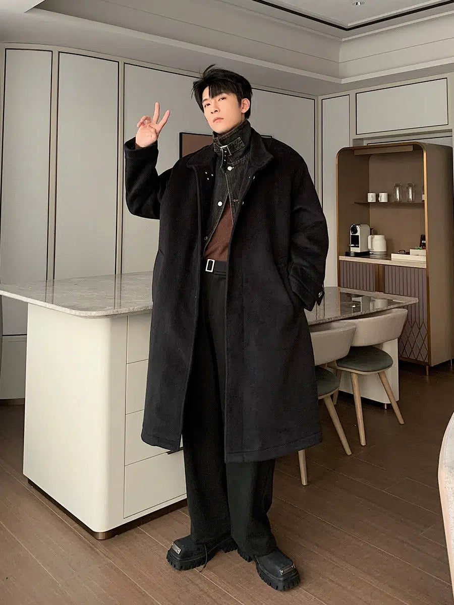 Maxct Two-piece Denim Woolen Coat