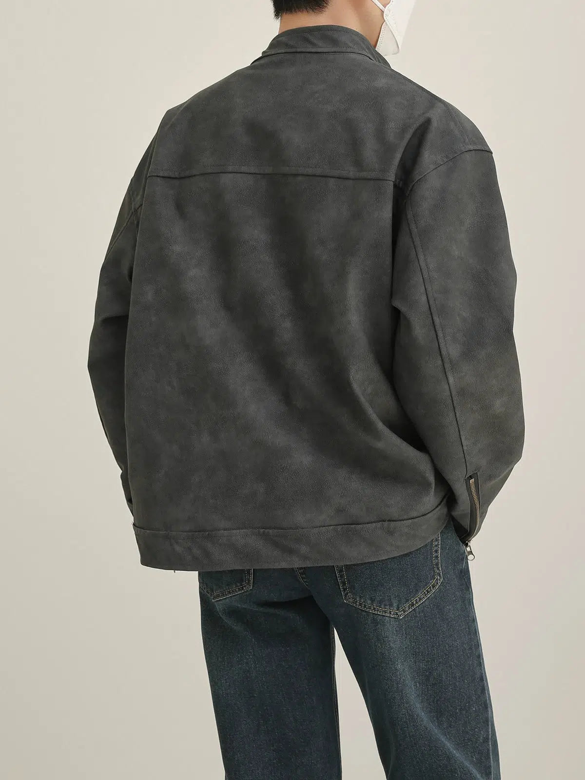 Maxct Zip Up Matte Leather Jacket