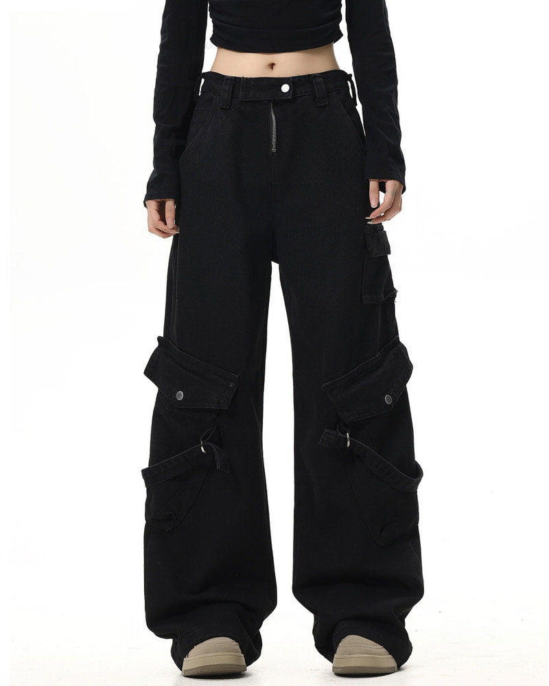 Hashtag Drama Black Cargo Jeans Maxct