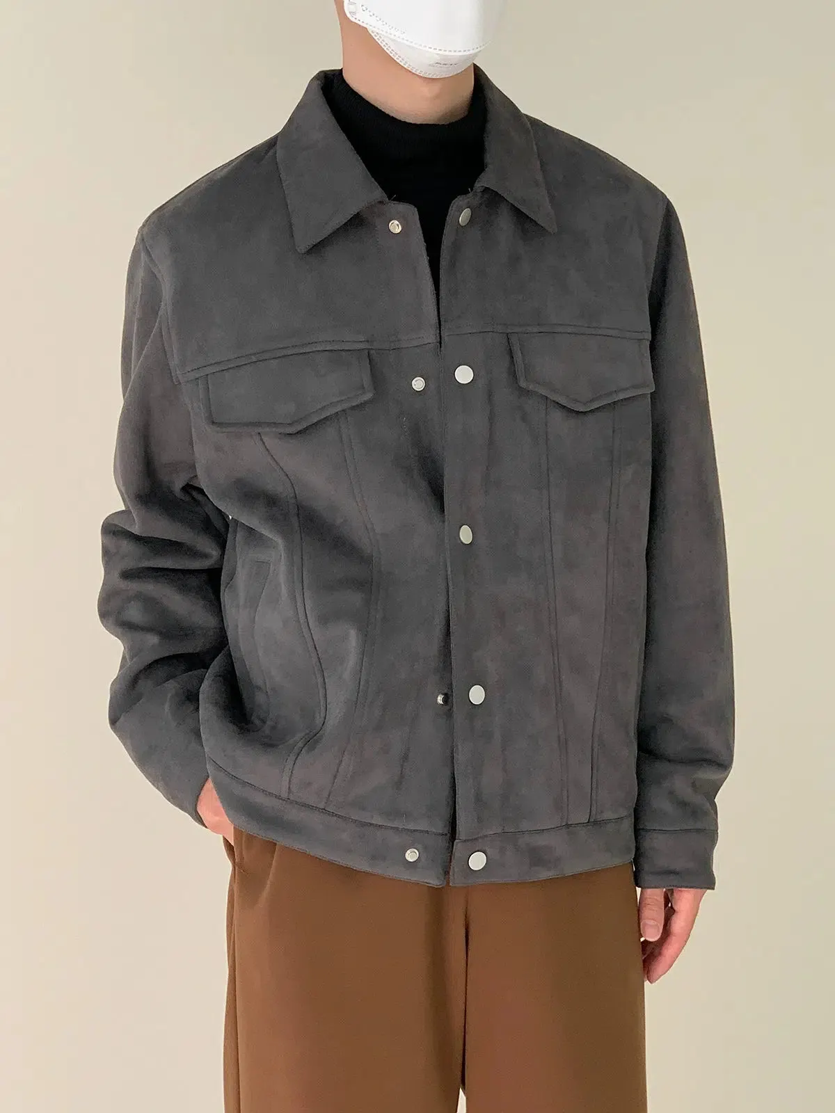 Maxct Side Seam Pocket Suede Jacket