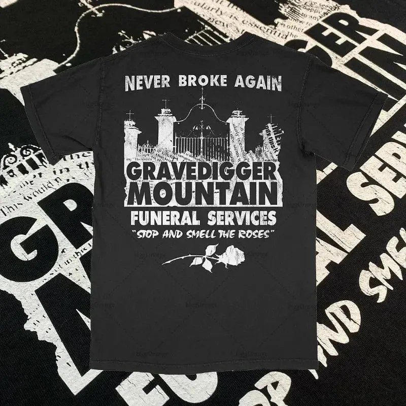 Maxct European and American trendy brand new clothing printed oversized T-shirt men Y2K high street hip-hop loose casual short-sleeved