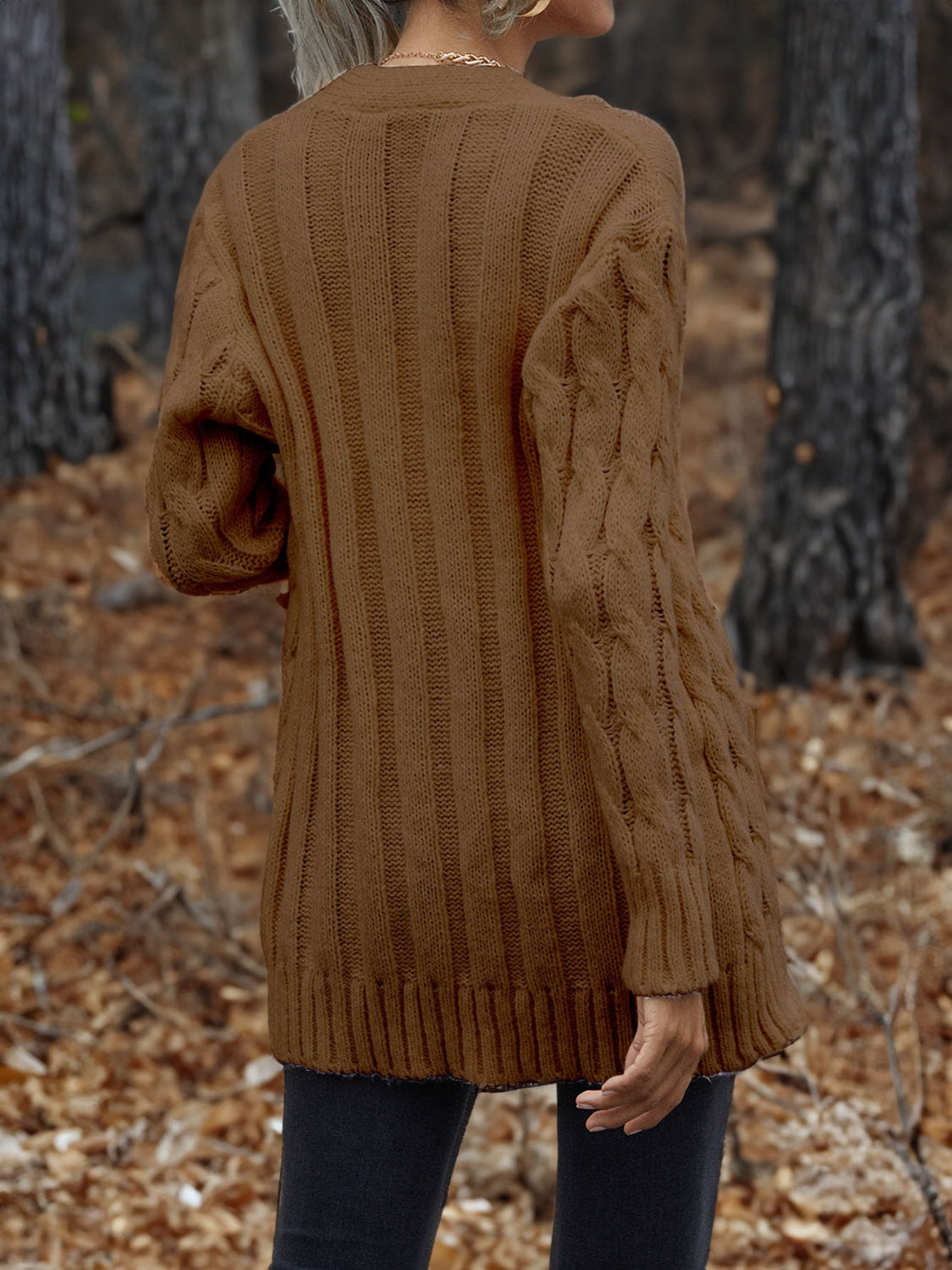 Maxct &Cable-Knit Button Down Cardigan