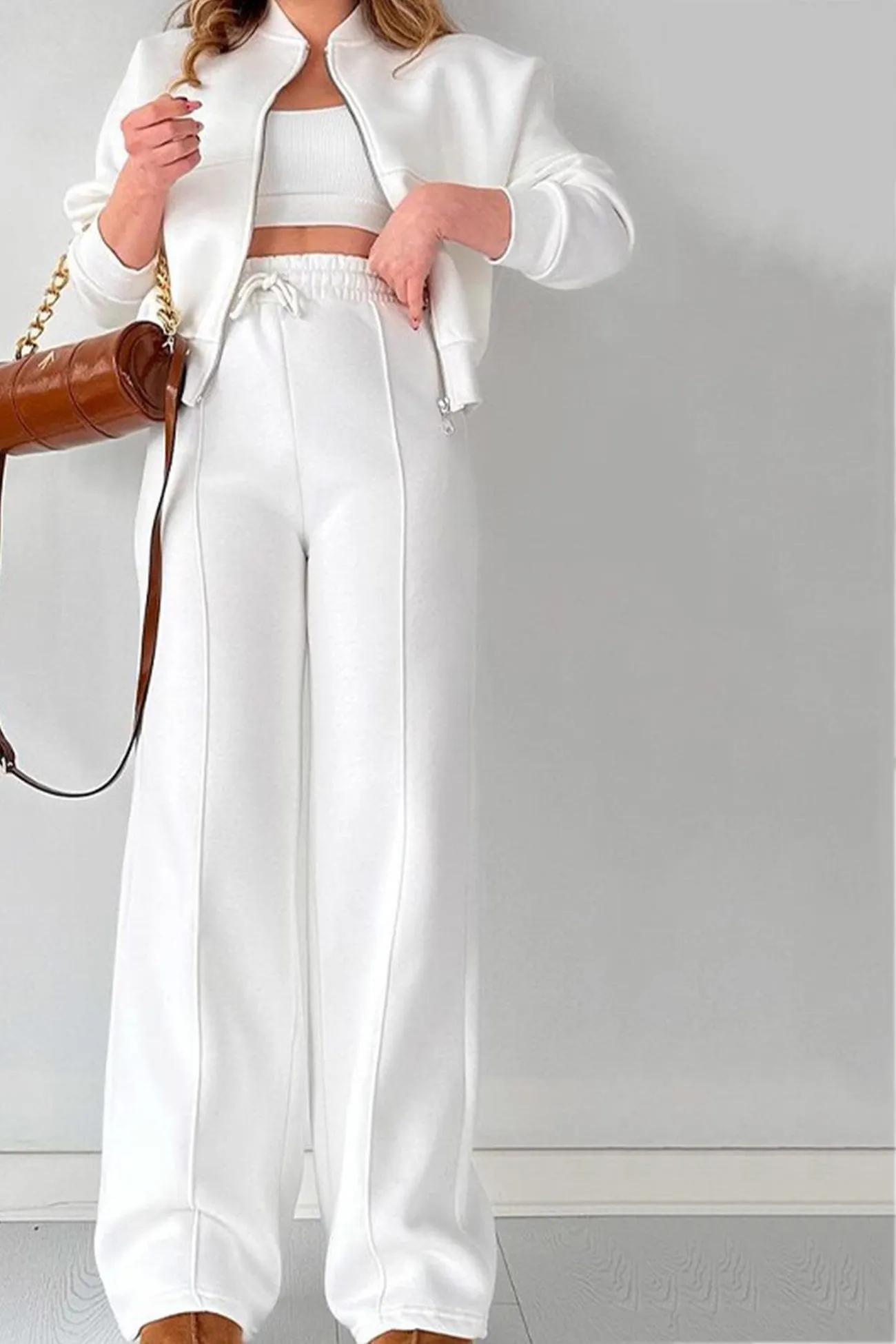 Maxct Sweatshirt Jacket Straight-leg Long Pants Set