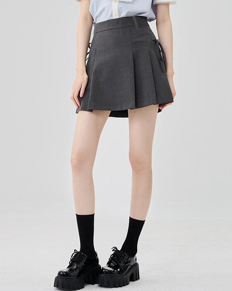 Aesthetic Outfit Grey Mini Skirt Maxct