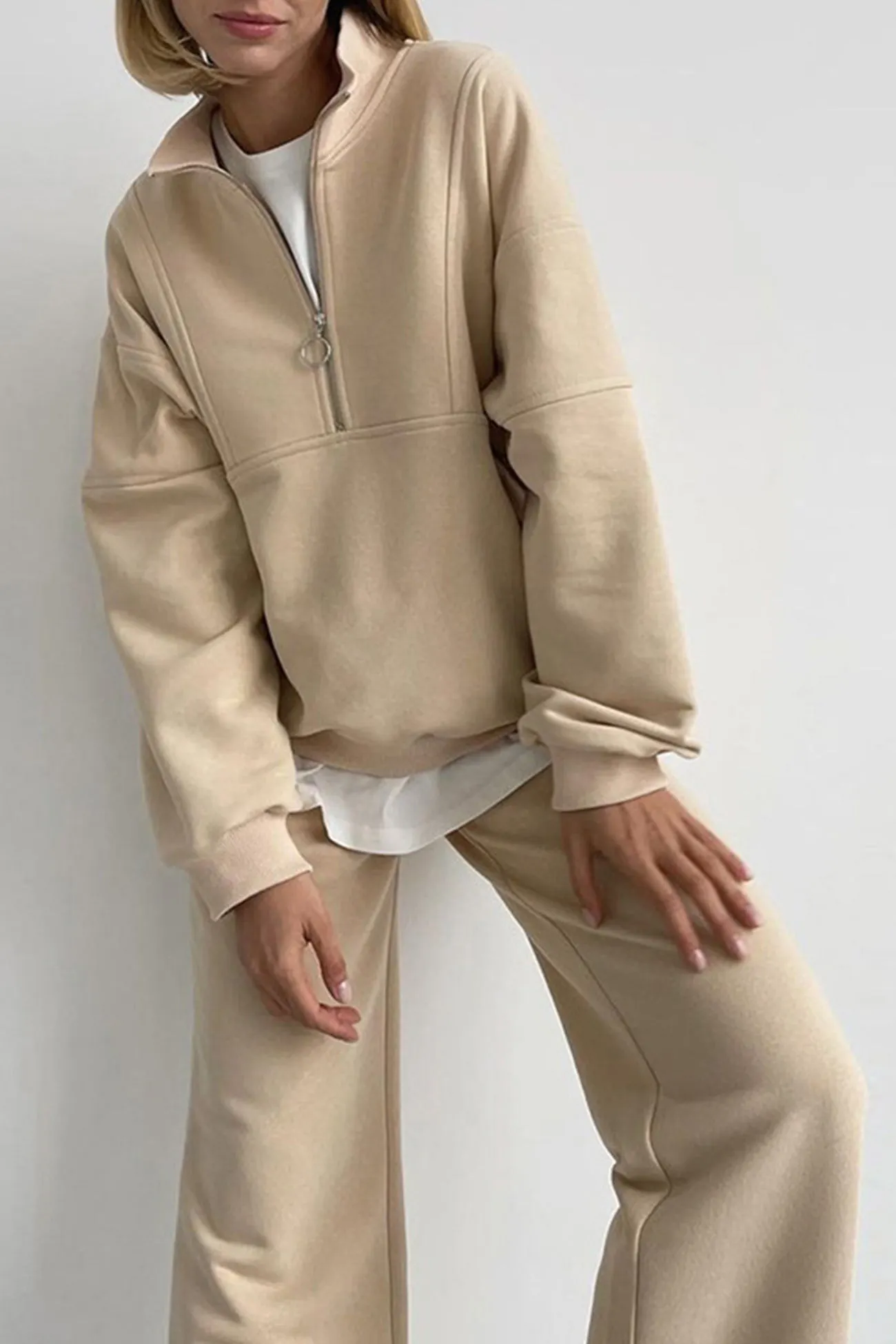 Maxct Zip-up Stand Neck Sweatshirt Suits