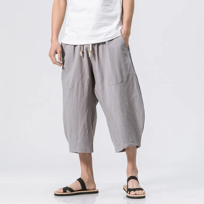 Maxct Cotton Linen Loose Harem Shorts