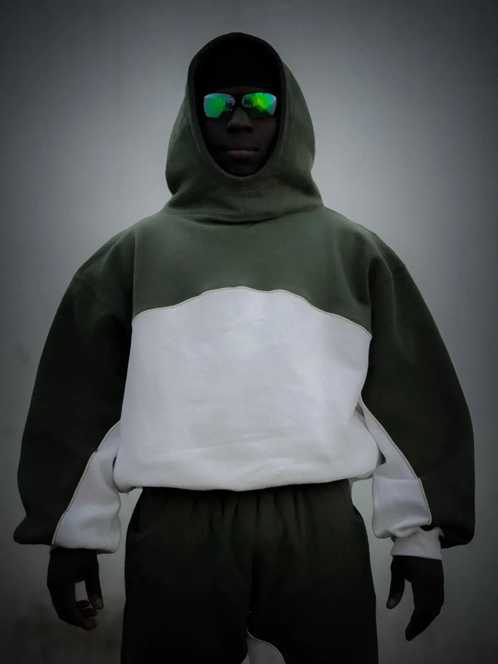 Maxct Y2k Winter Long Sleeved Hooded Sweatshirt With Color Blocking Patchwork Oversized Sweatshirt Streetwear Hip-Hop Rap Punk Outfit