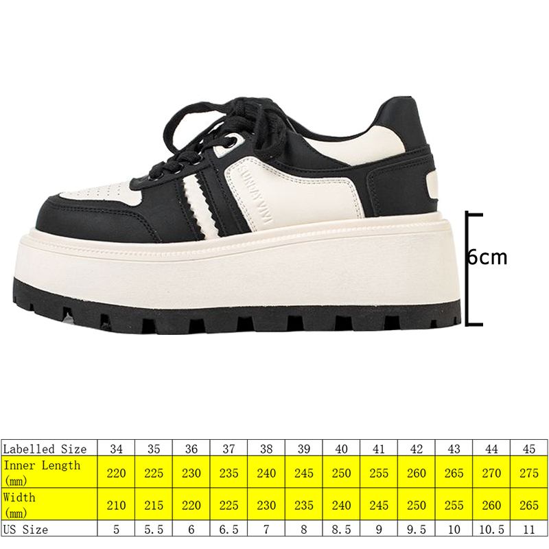 6cm Genuine Leather Women's Platform Sneakers - true deals club