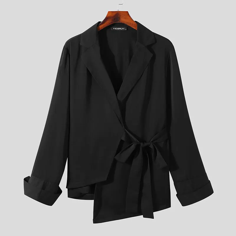 Maxct - Men's Irregular Placket Lace-up Jacket H