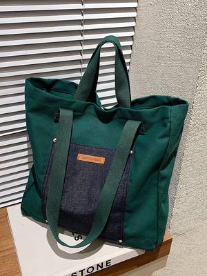 Colorblock Top Handle Bag - Women Tote Bags