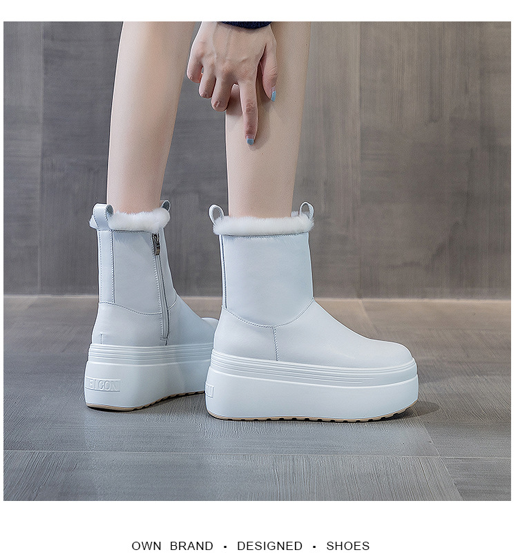 8cm Warm Microfiber Boots for Women - true-deals-club