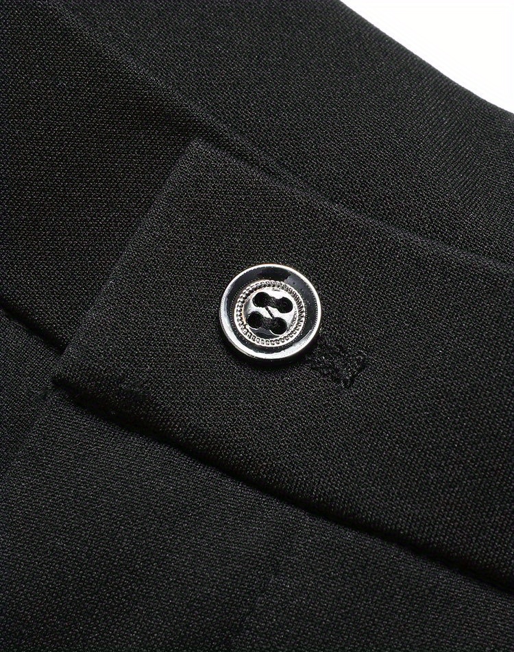 Classic Design Dress Pants, Men's Casual Solid Color Slightly Stretch Dress Pants For Spring Summer Business