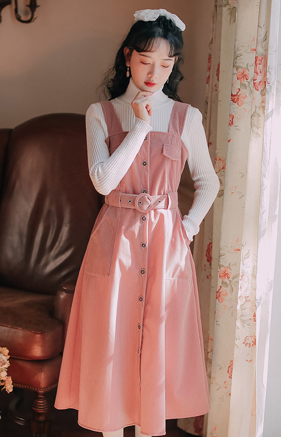 Corduroy Button Up Midi Dress Maxct