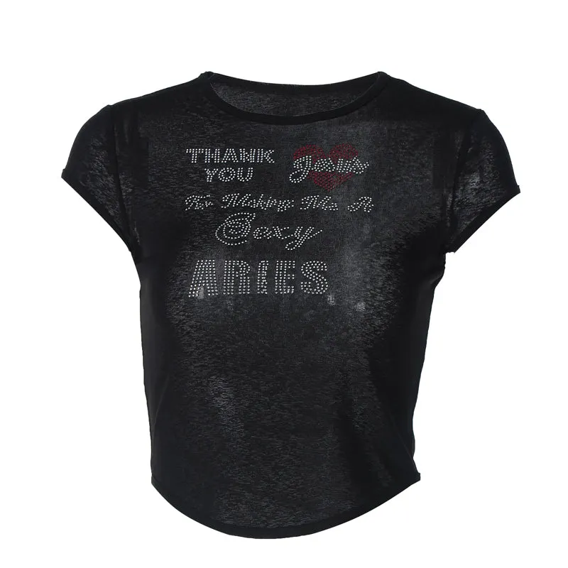 Maxct Aries Letter Print T-Shirt