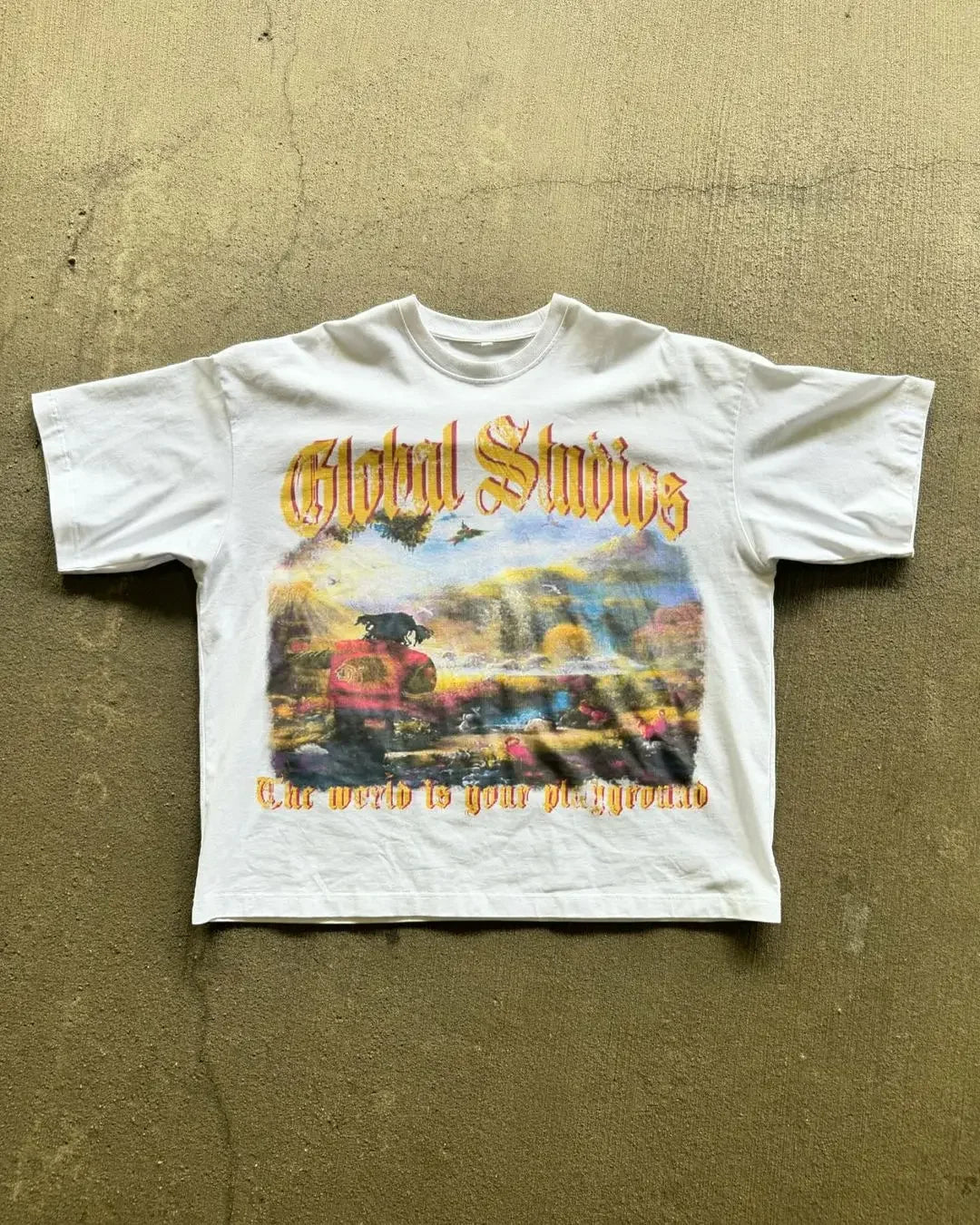 Maxct T Shirt Met Opdruk Ronde Hals Nieuwe Trend Voor Mannen Amerikaanse Casual Gedrukt Patroon Korte Mouw Zomerse Pasvorm Vintage Fit