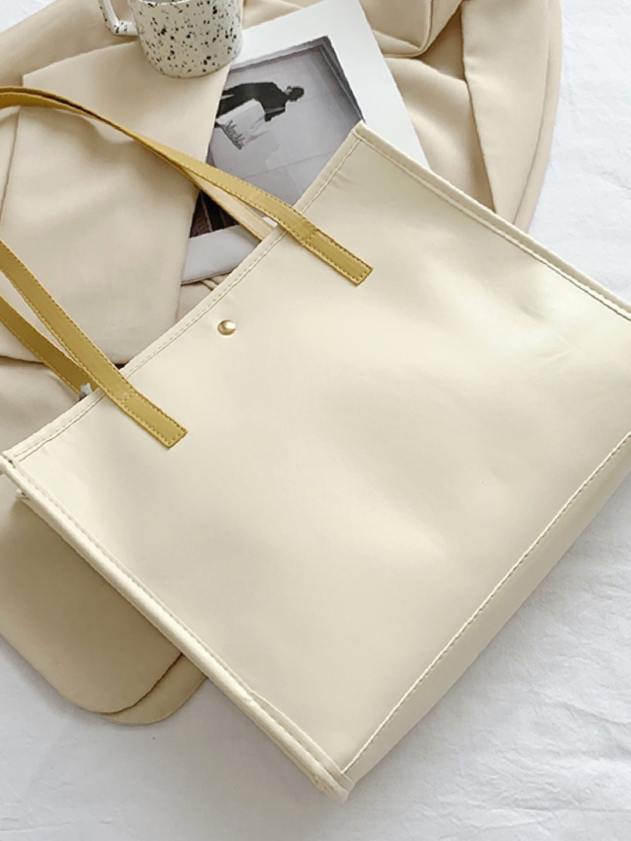 Maxct - Vertical Striped Shoulder Tote Bag  - Women Tote Bags
