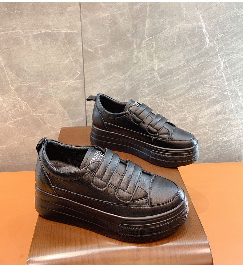 Women's 5cm Leather Wedge Sneakers - true deals club
