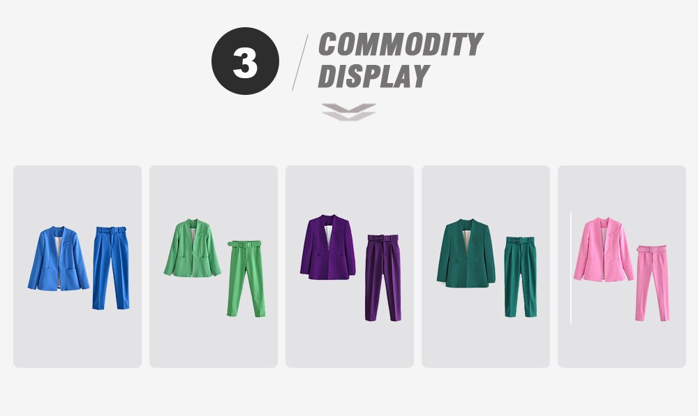 2024 Women Fashion Two Pieces Sets Office Wear Blazers Coat And With Belt High Waist Pants Female