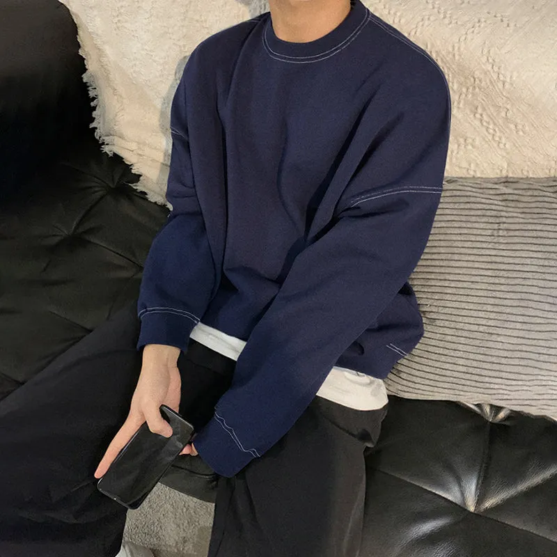 Maxct 3176 Navy Blue Crewneck Sweater