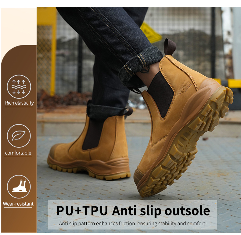 Genuine Leather Work Safety Chelsea Boots for Men - true deals club