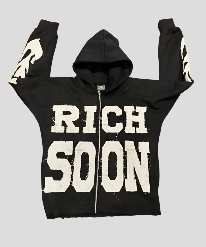 Rich Soon Hoodie - Retro Zipper Unisex Sweatshirt Maxct