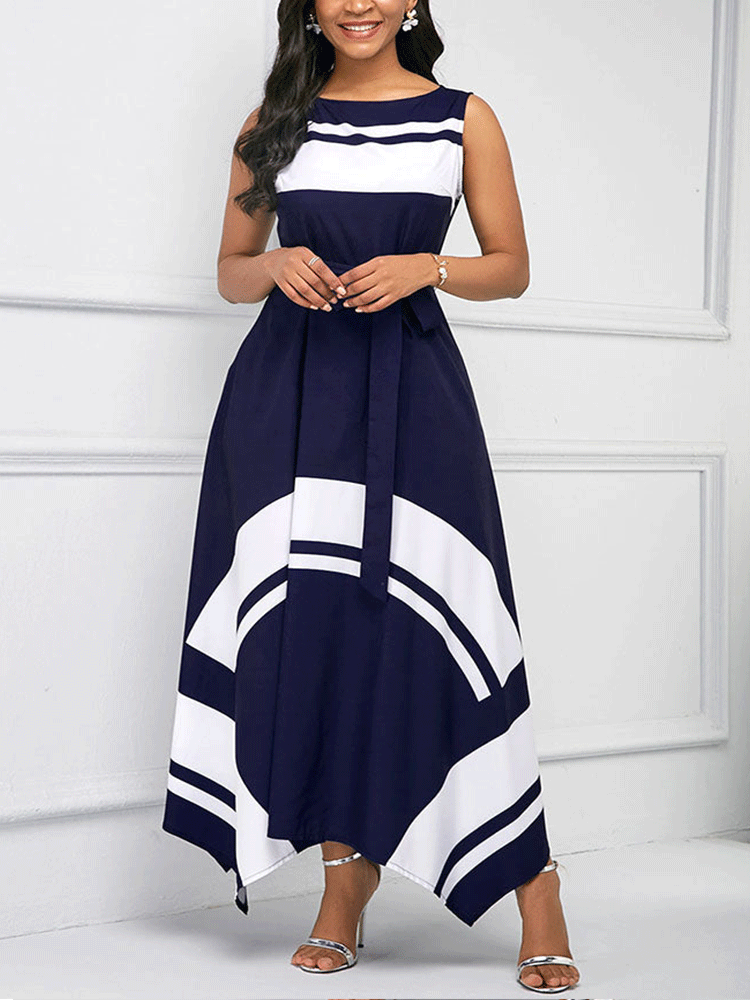 Hem Sleeveless Maxi Dress Maxct