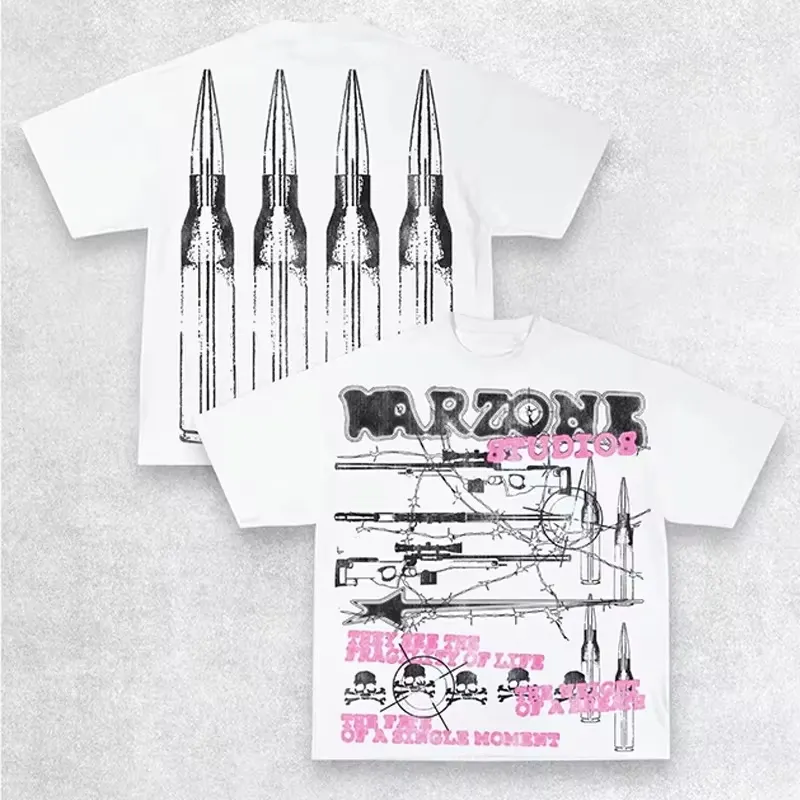 Maxct Y2K T Shirt Men Exaggerate Gothic Graphic Print Harajuku Punk Streetwear Cotton Round Neck Oversized Short Sleeve Tops Tees New