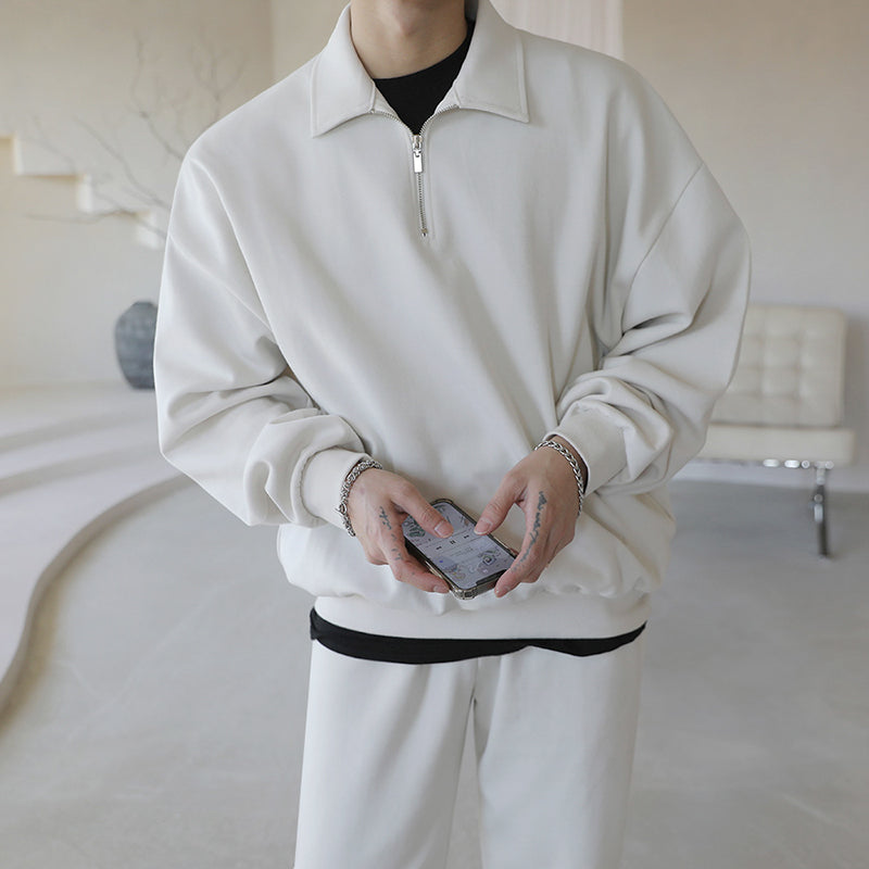 Maxct 5415 Half Zip-Up Collar Sweater & Casual Pants