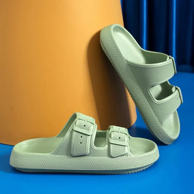 Two Strap Cloud Slippers Pillow Sandals for Women Maxct