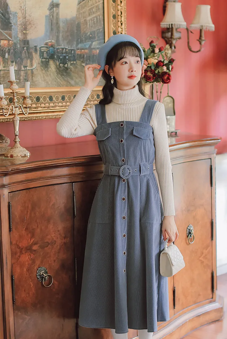 Corduroy Button Up Midi Dress Maxct
