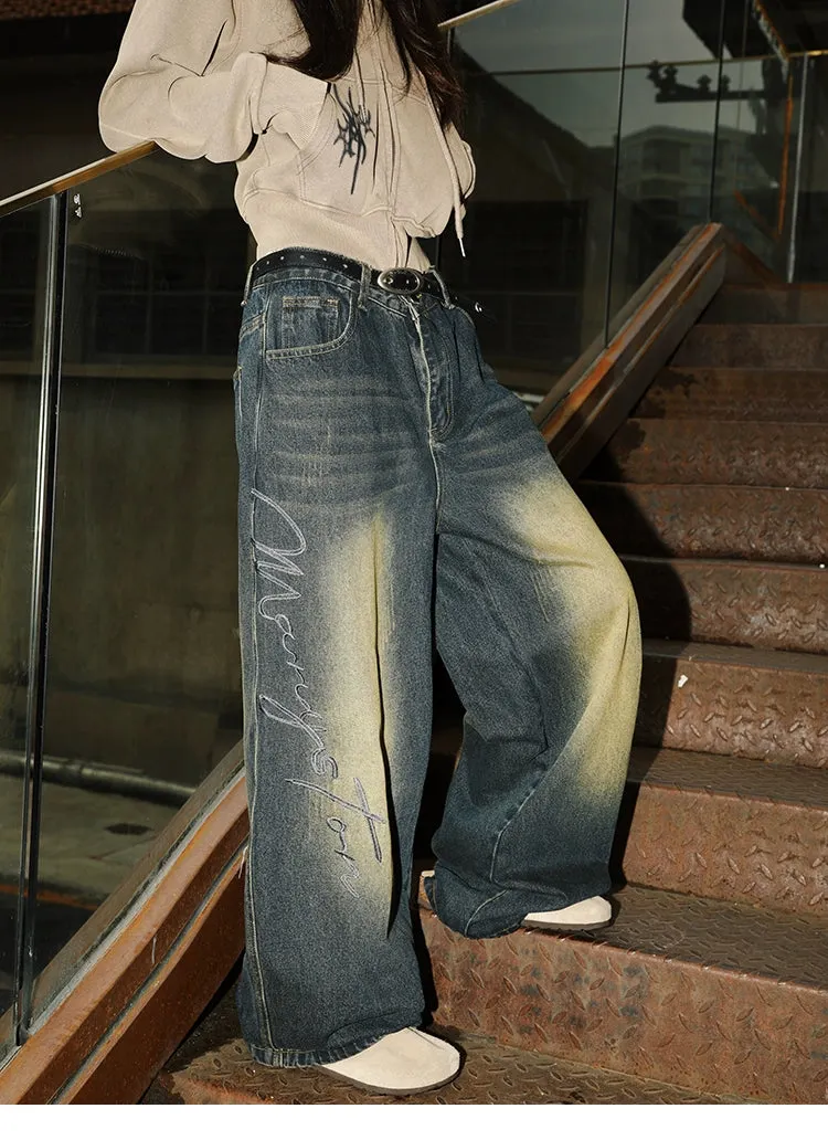 MANYSTON Logo Washed Jeans Maxct