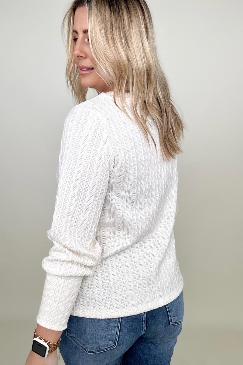 Maxct &Hayden Long Sleeve Cable Knit Top