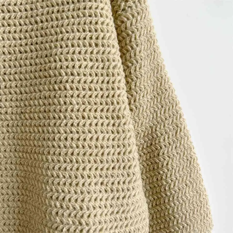 Maxct &Openwork Boat Neck Long Sleeve Sweater