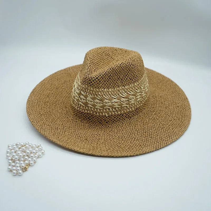 Maxct Straw Hat Japanese Style Black Brown Panama Women's Beach Big Brim