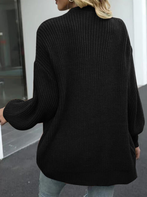 Maxct &Drop Shoulder Balloon Sleeve Cardigan