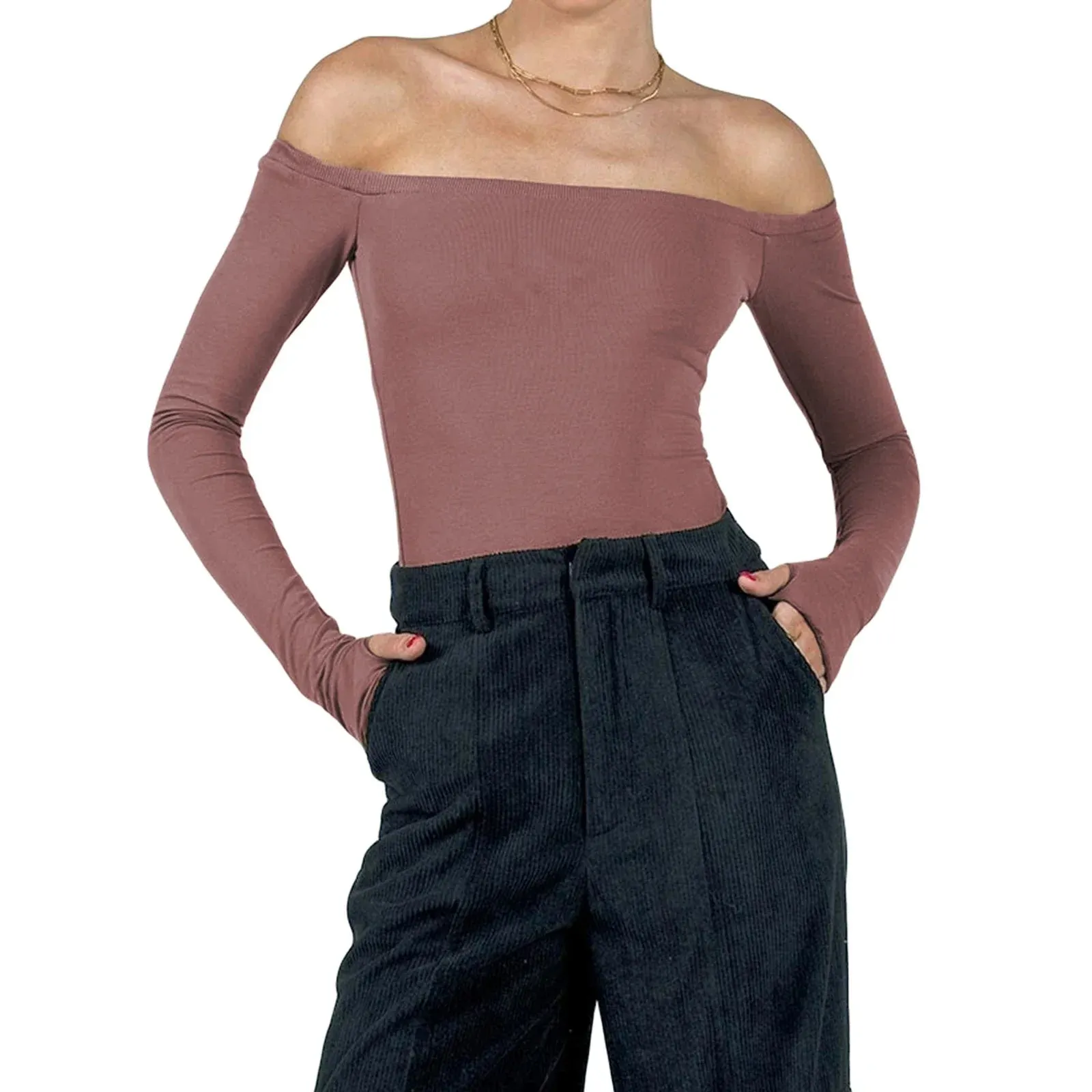 Maxct Autumn Spring Korean Off Shoulder T-shirt Chic Vintage Backless Slim Fit Crop Tops Women Fairy Coquette Tees Y2K Pretty Outfits