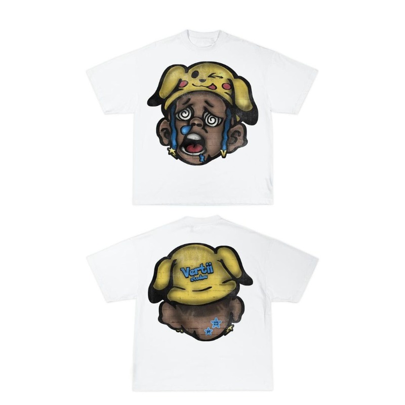 90s Streetwear Streetwear T Shirt Men Y2K Hip Hop Rock Cartoon Pattern Printing Sweatshirt Graffiti Graphics Oversized Crew Neck Short Sleeve 0924