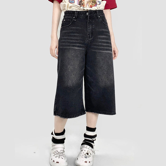 Skater Girl Denim Baggy Shorts Maxct