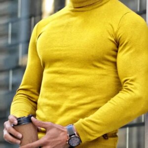Maxct - Mens High Neck Casual Long-sleeved SweaterI