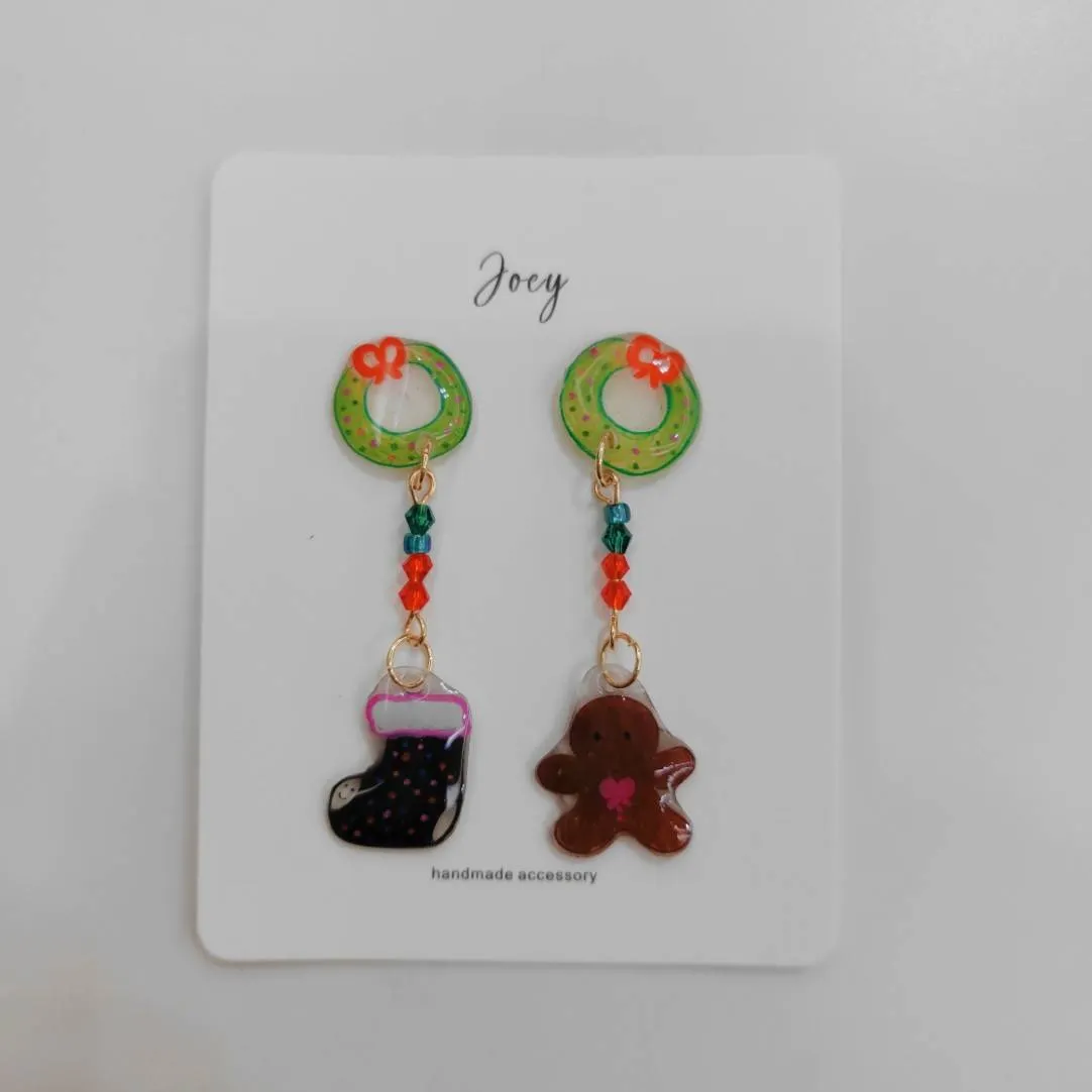 Xmas Collection Shrink Plastic Earrings