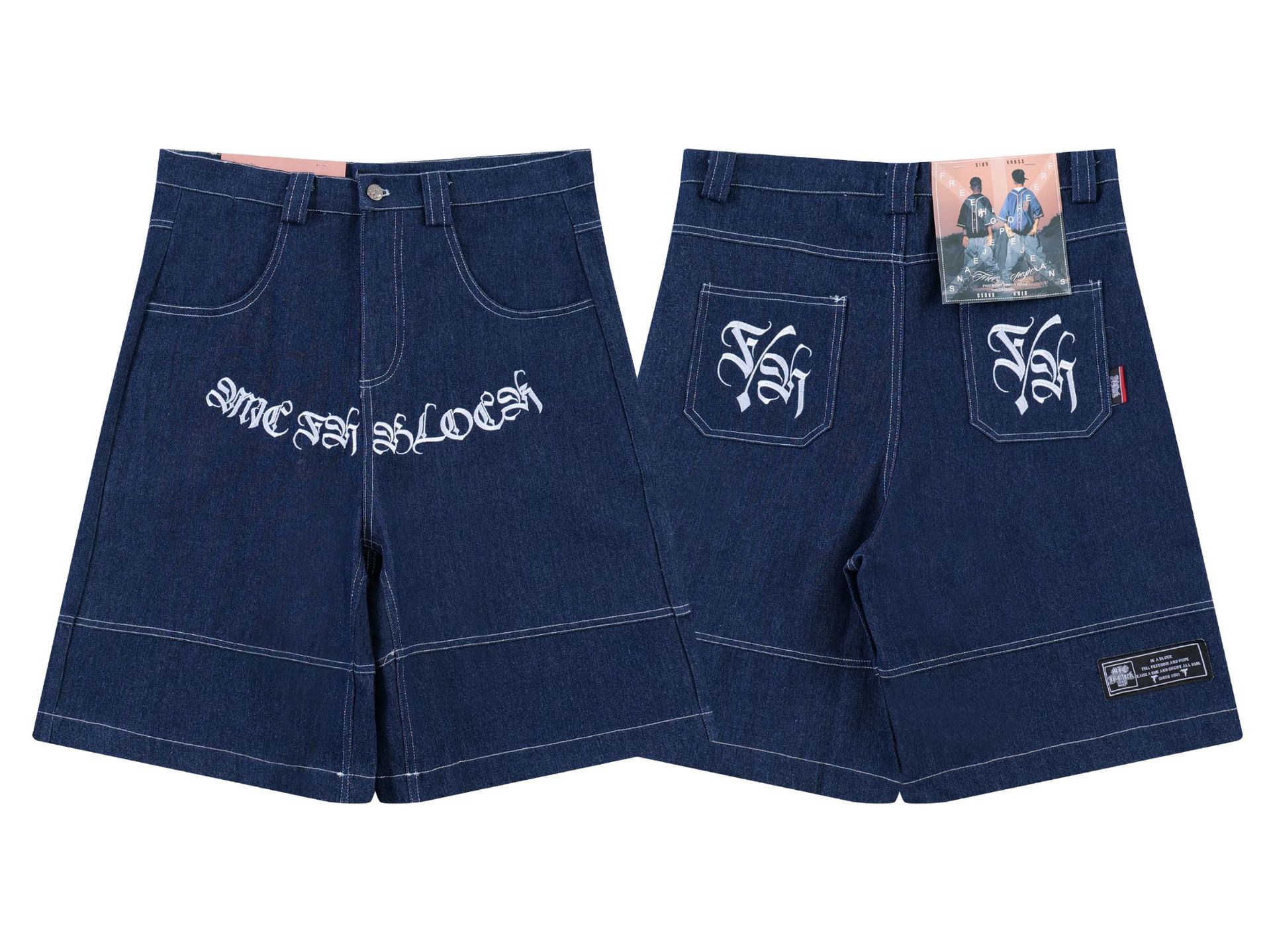 Oversized Jorts Summer Jeans Shorts Men's Wide Leg Baggy Y2K Denim Shorts