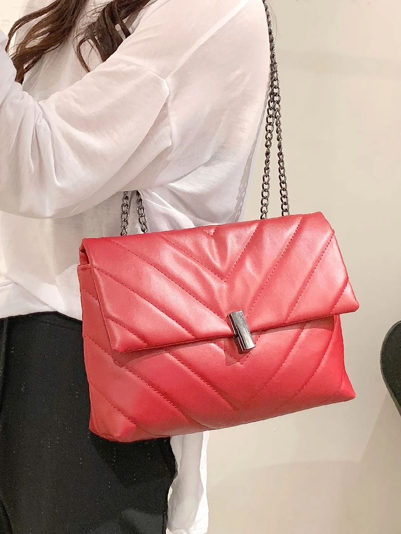 Maxct - Chevron Chain Tote Bag  - Women Tote Bags