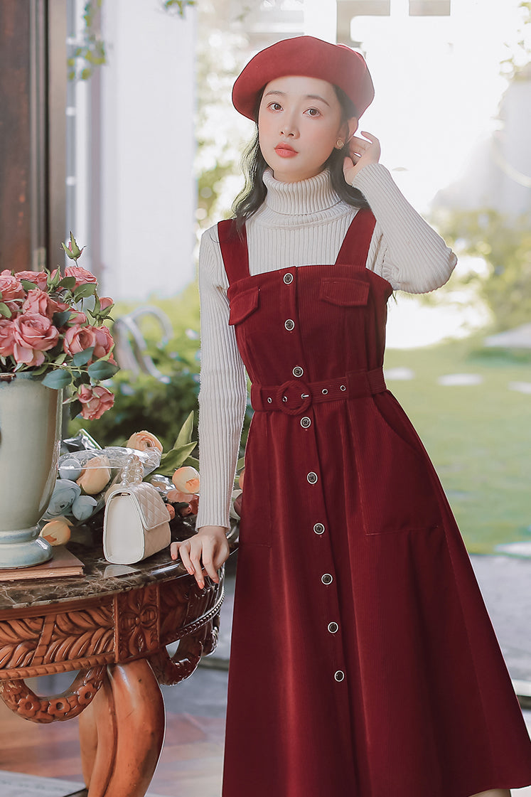 Corduroy Button Up Midi Dress Maxct